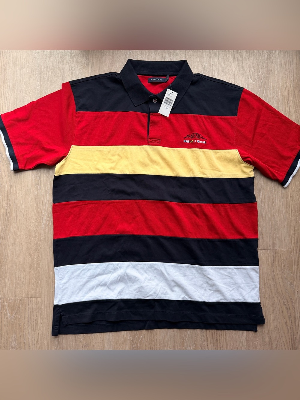 NWT Nautica striped polo shirt sleeve top